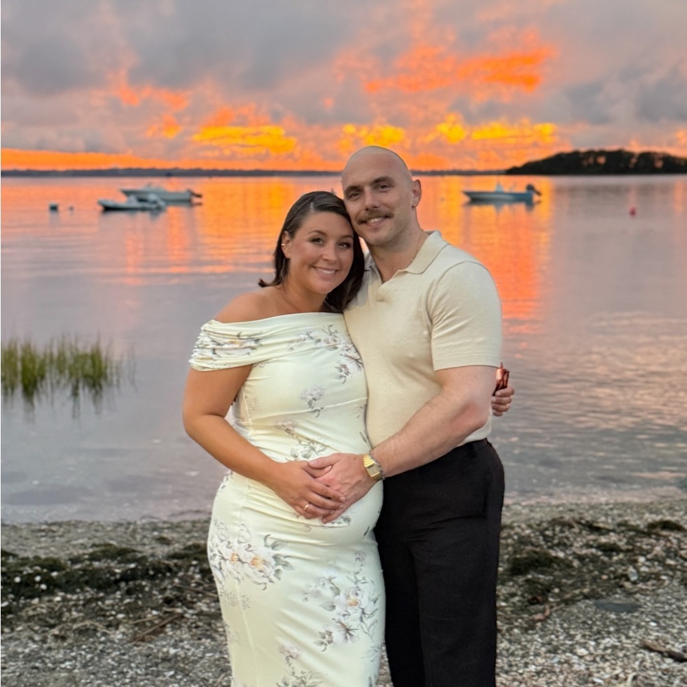 Club L London Strapless Floral Dress - Cream Maternity - Picture 3 of 9